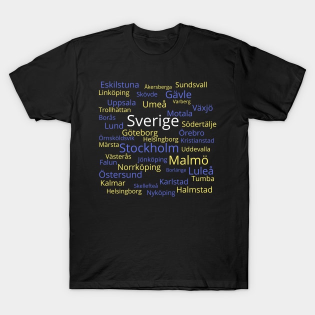 Sweden Geography: Tätorter T-Shirt by UnderwaterSky